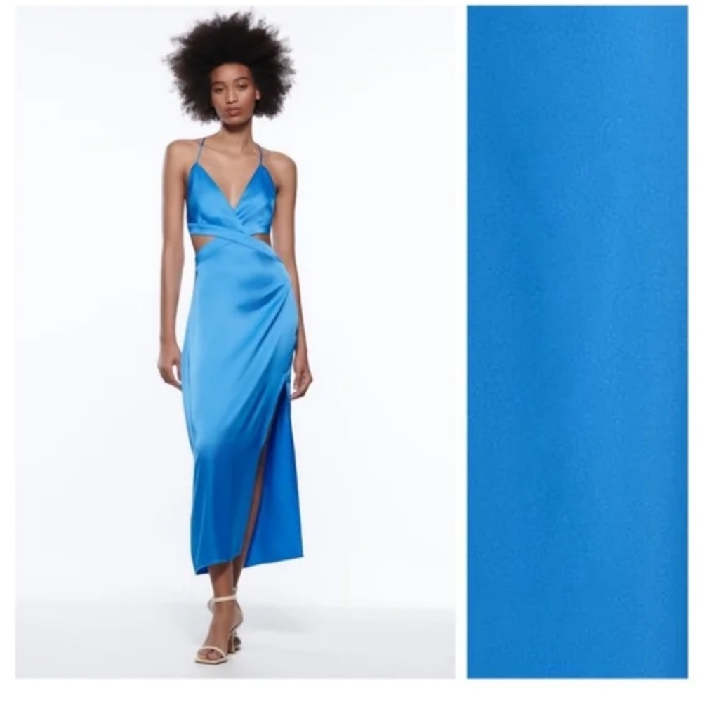 Zara Blue Satin Dress